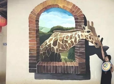 室外室外3D彩绘墙体广告